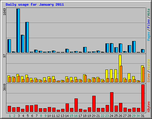 Daily usage for January 2011