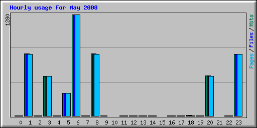 Hourly usage for May 2008