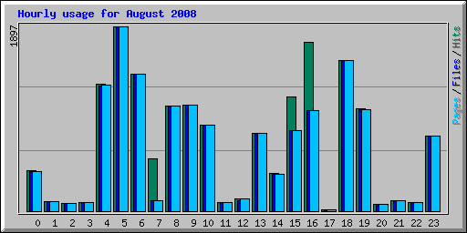 Hourly usage for August 2008