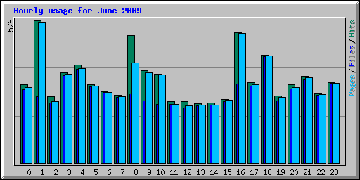 Hourly usage for June 2009