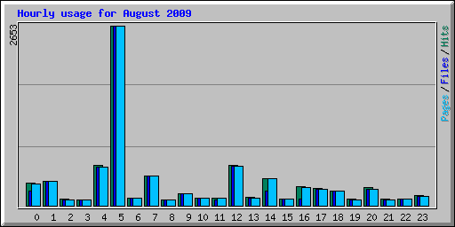 Hourly usage for August 2009