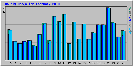 Hourly usage for February 2010