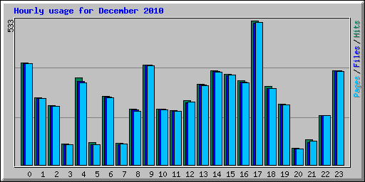 Hourly usage for December 2010