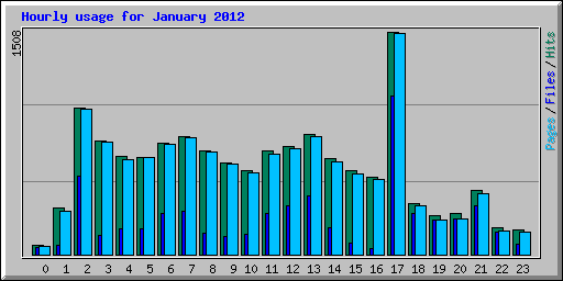 Hourly usage for January 2012