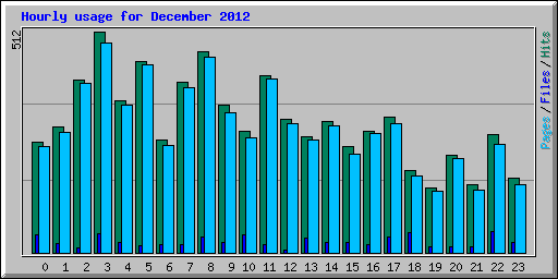 Hourly usage for December 2012