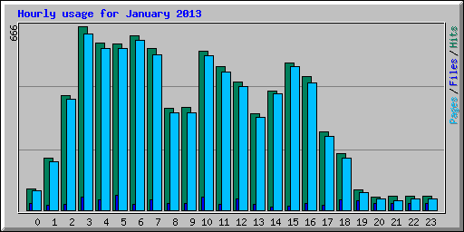 Hourly usage for January 2013