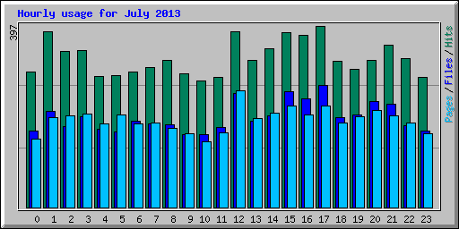 Hourly usage for July 2013