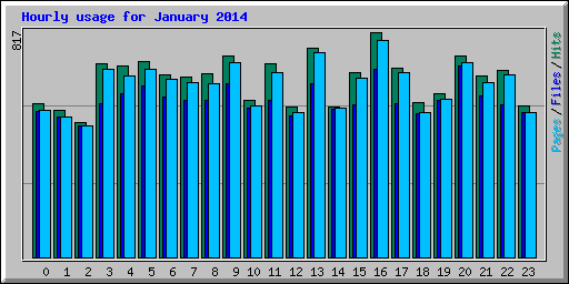 Hourly usage for January 2014