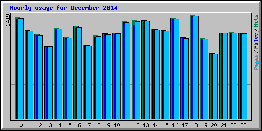 Hourly usage for December 2014
