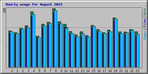 Hourly usage for August 2015