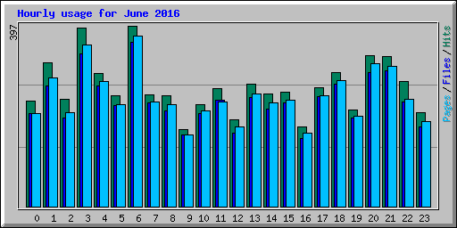 Hourly usage for June 2016