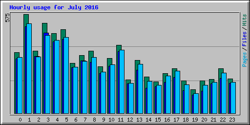 Hourly usage for July 2016