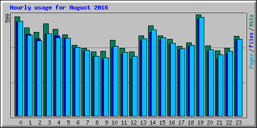 Hourly usage for August 2016