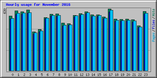 Hourly usage for November 2016