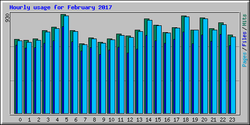 Hourly usage for February 2017