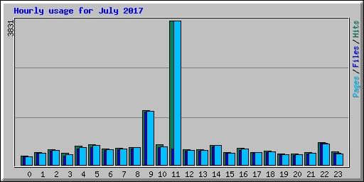 Hourly usage for July 2017