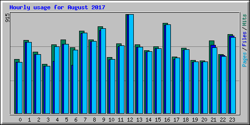 Hourly usage for August 2017