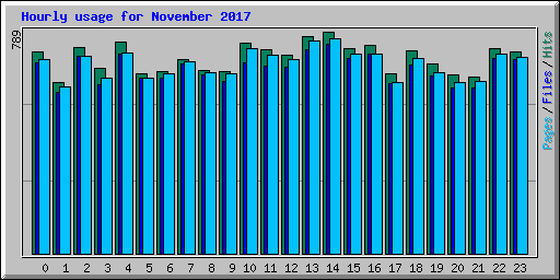 Hourly usage for November 2017