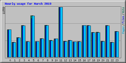 Hourly usage for March 2019