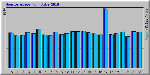 Hourly usage for July 2019
